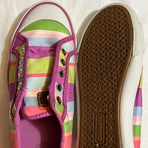 COACH SIGNATURE Women's Barrett Multi Stripes “Rainbow” Sneakers Size 6.5 B - Picture 6 of 10